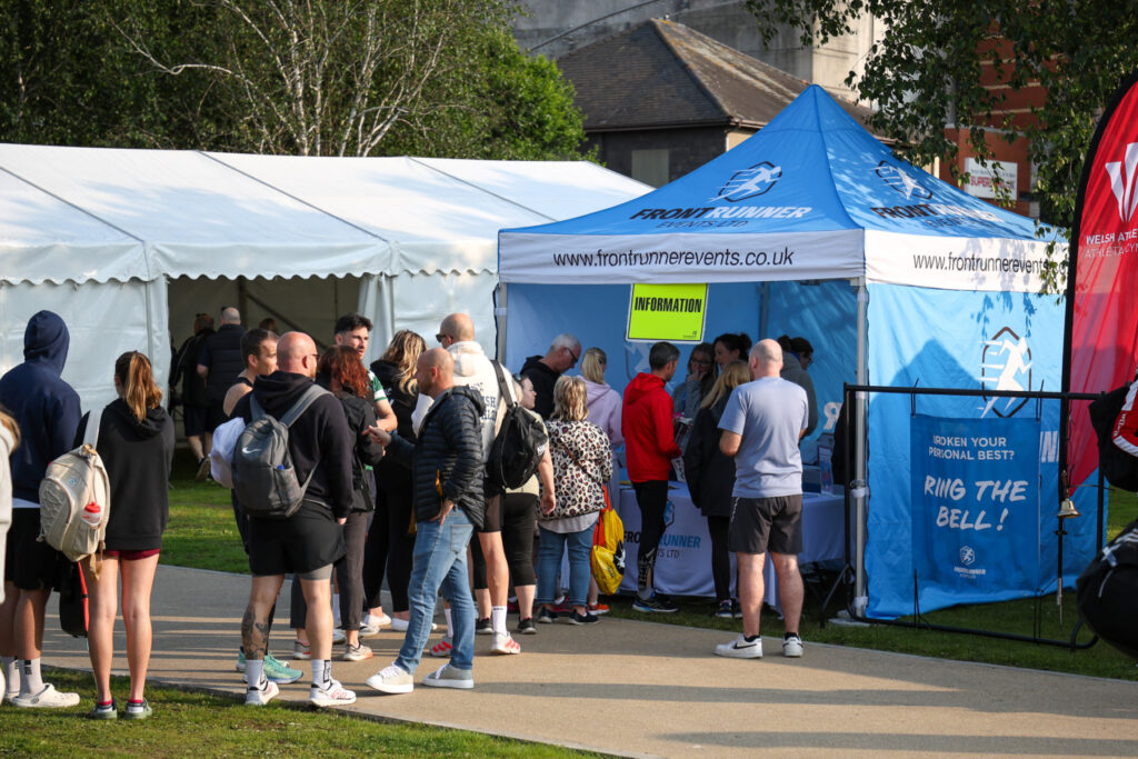 electric atmosphere in the race village at Swansea Half Marathon